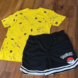 Pokémon NINTENDO T-Shirt and Black Shorts Set OUTFIT SMALL KIDS HOLIDAYS
